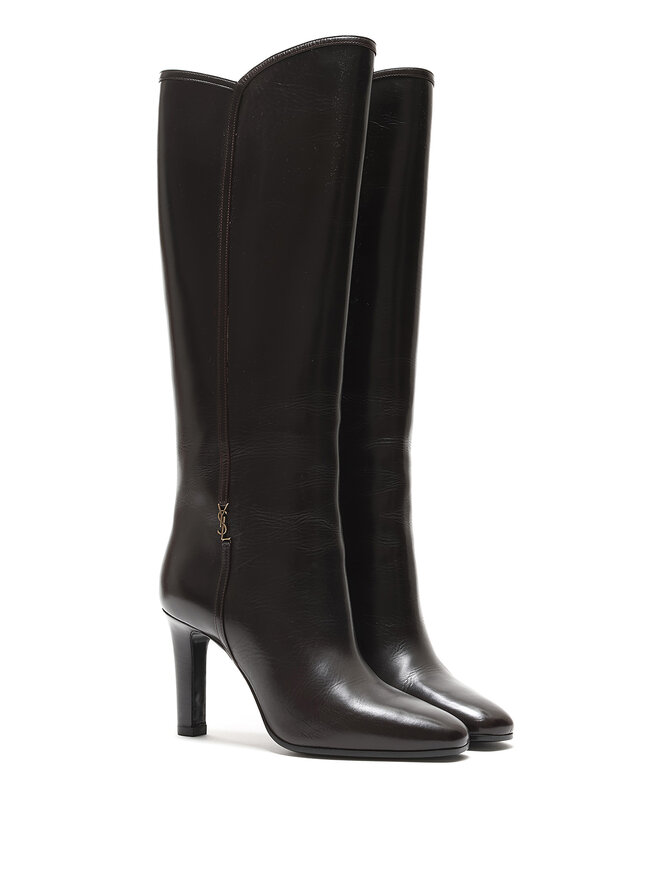 SAINT LAURENT Bottes en cuir Jane 90