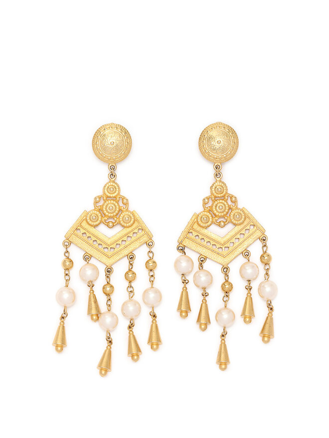 GIVENCHY Vintage Clip-On Pearl Earrings