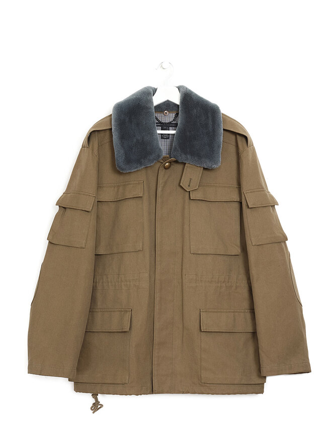 Marc by Marc Jacobs Veste en Coton à Col en Fausse Fourrure