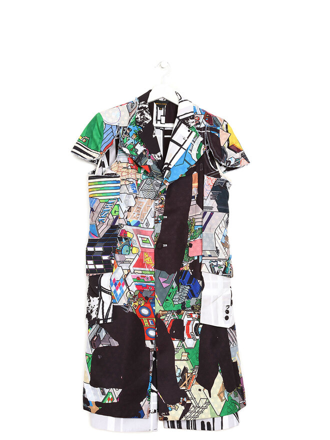 COMME des GARÇONS Robe Manteau à Impression Graphique