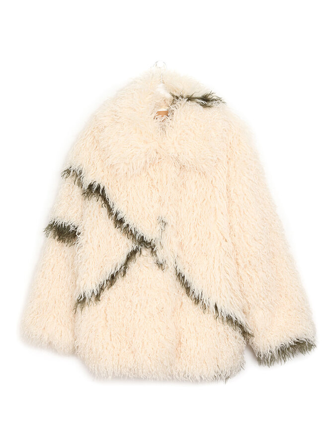 Jakke Manteau Cocon en Fausse Fourrure