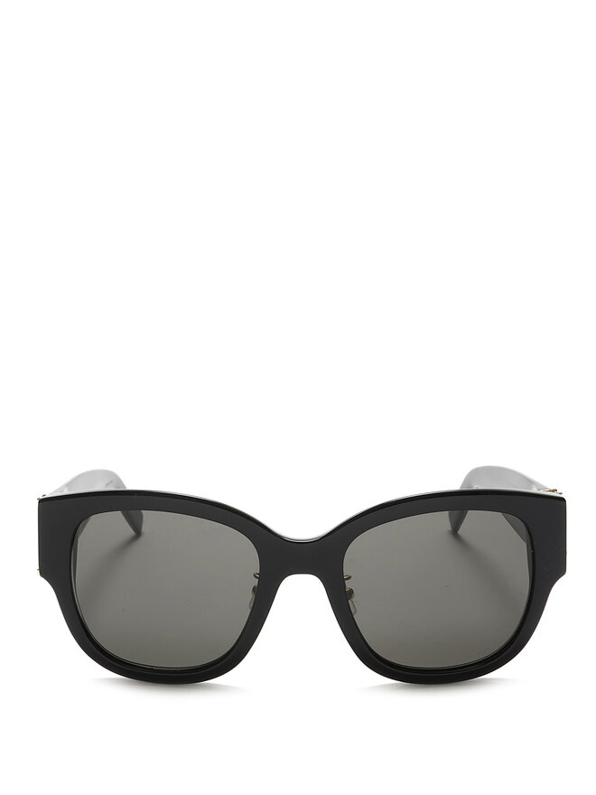 SAINT LAURENT Lunettes de soleil rondes avec logo YSL doré