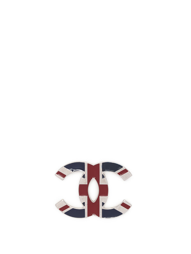 CHANEL Union Jack 'CC' Metal Brooch