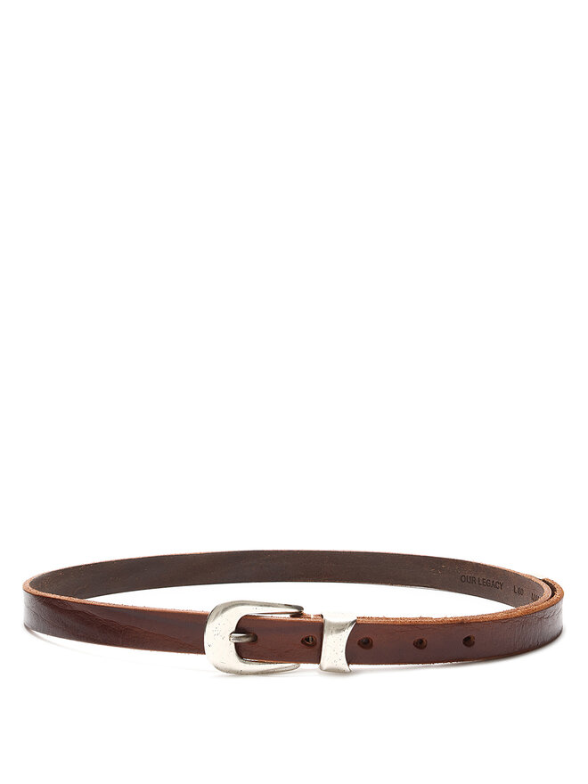 OUR LEGACY Ceinture fine en cuir à boucle argentée