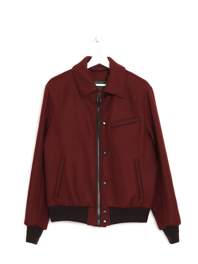 LANVIN Manteau en Laine Rouille à Fermeture Éclair