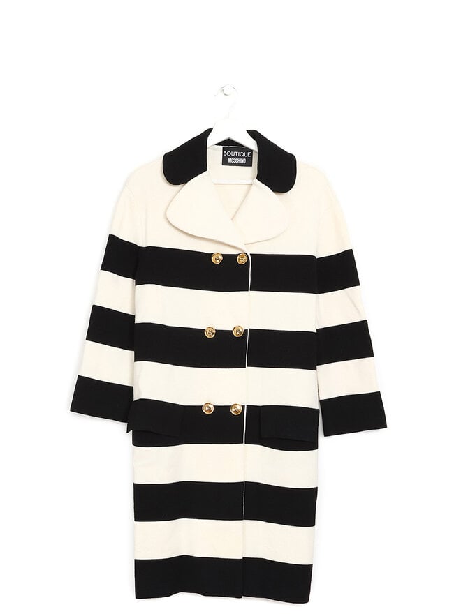 BOUTIQUE MOSCHINO Striped Wool Coat
