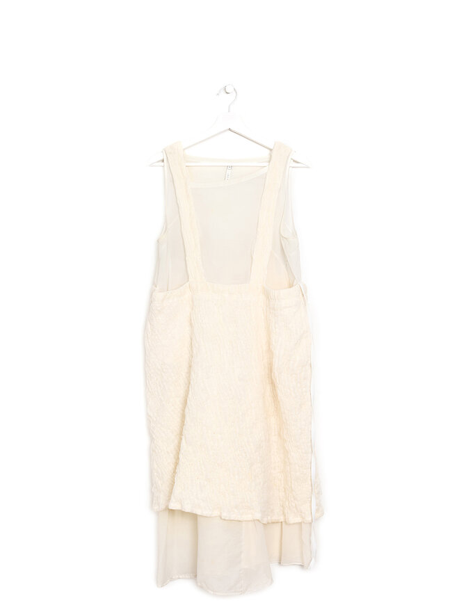 RENLI SU Ivory Semi-Sheer Paneled Dress