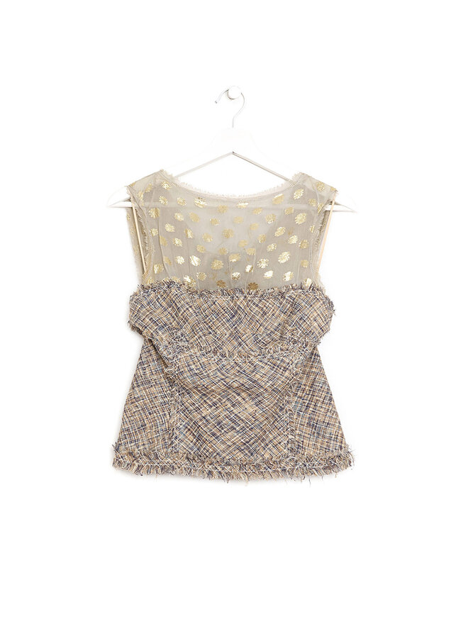 LOUIS VUITTON Plaid Tweed Corset Top