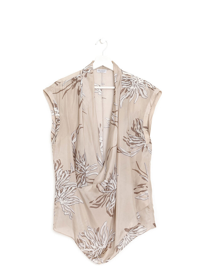 BRUNELLO CUCINELLI Blouse en Soie à Motif Floral