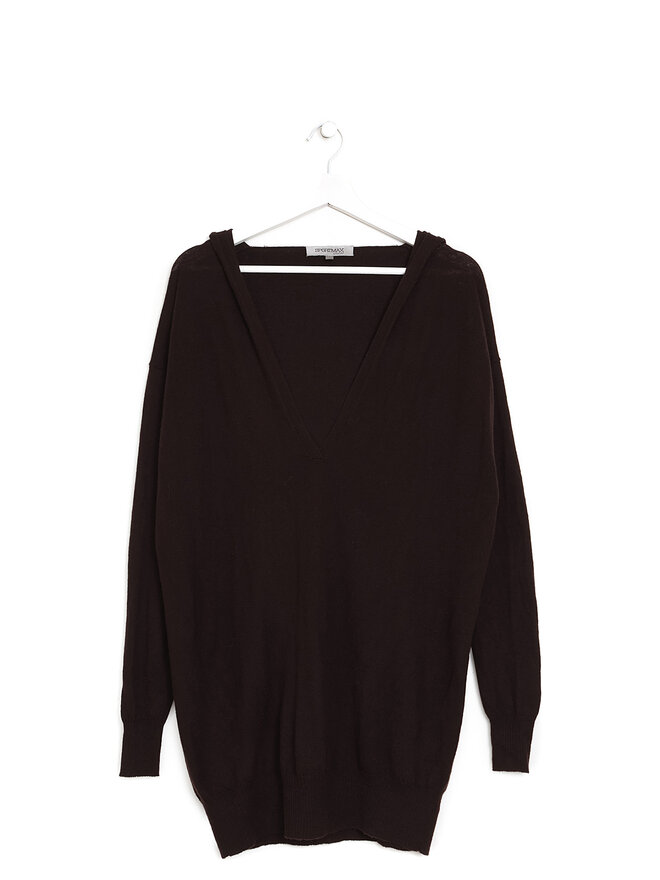 SPORTMAX Cashmere V-Neck Hoodie Sweater