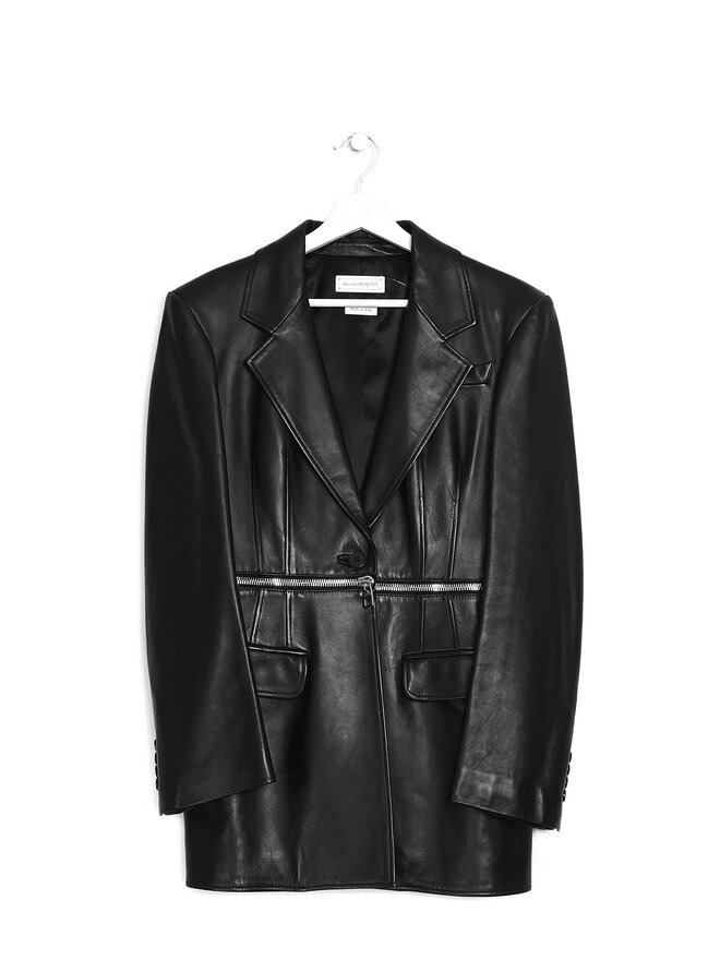 Alexander McQueen Spliced Leather Blazer