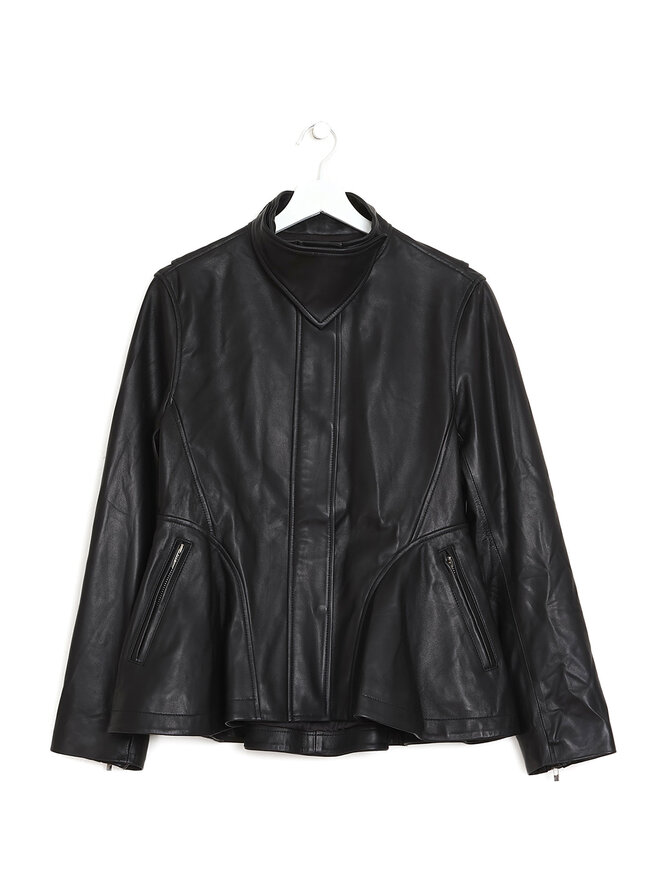 ALAÏA Veste en cuir de mouton noir
