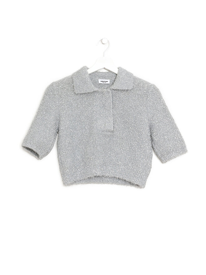 Au jour le jour Polo en Tricot Brillant Gris