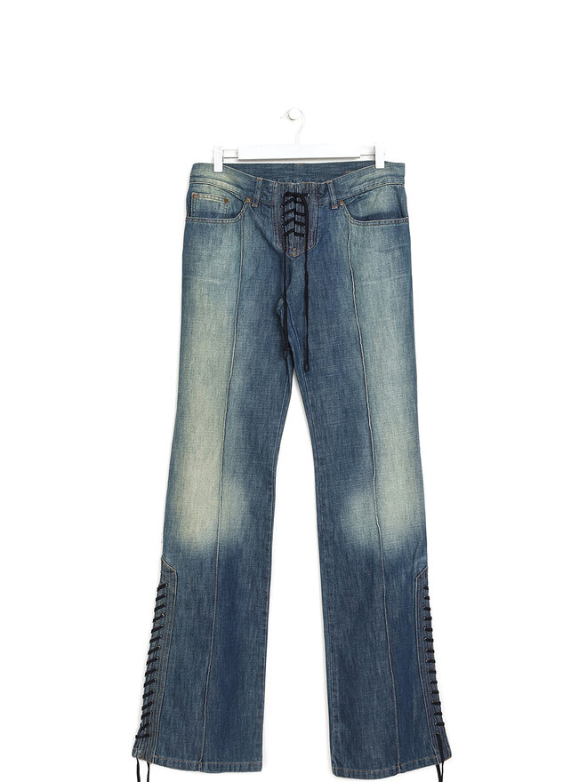Alexander McQueen Jean à Détails Lacés
