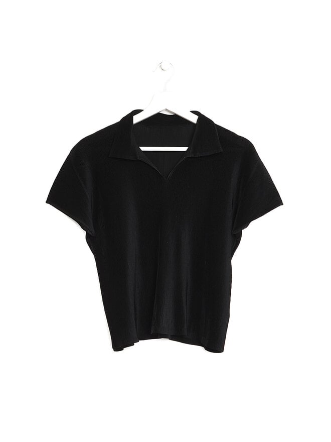 PLEATS PLEASE Pleated Short Sleeve Polo