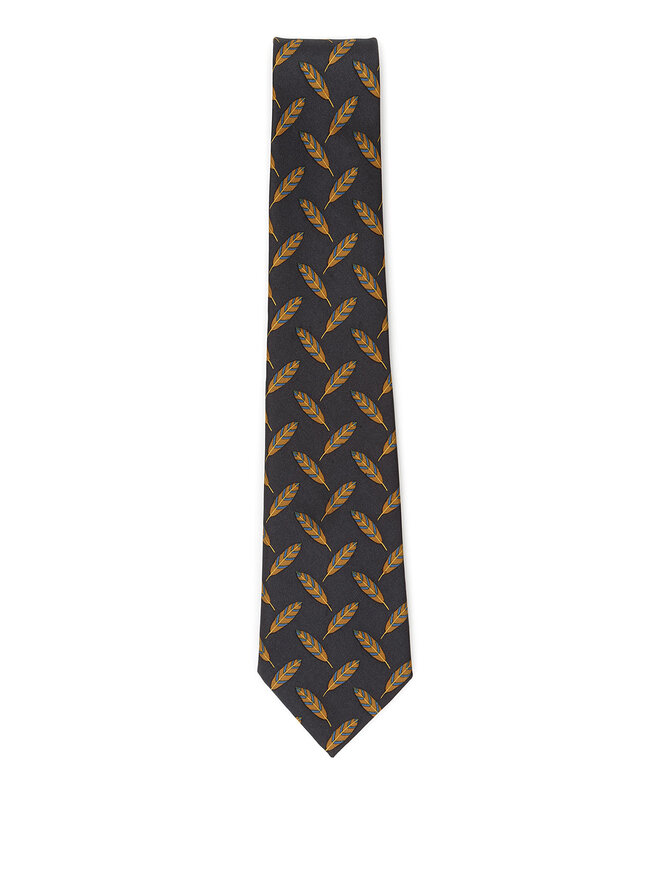 HERMÈS Feather Motif Silk Tie