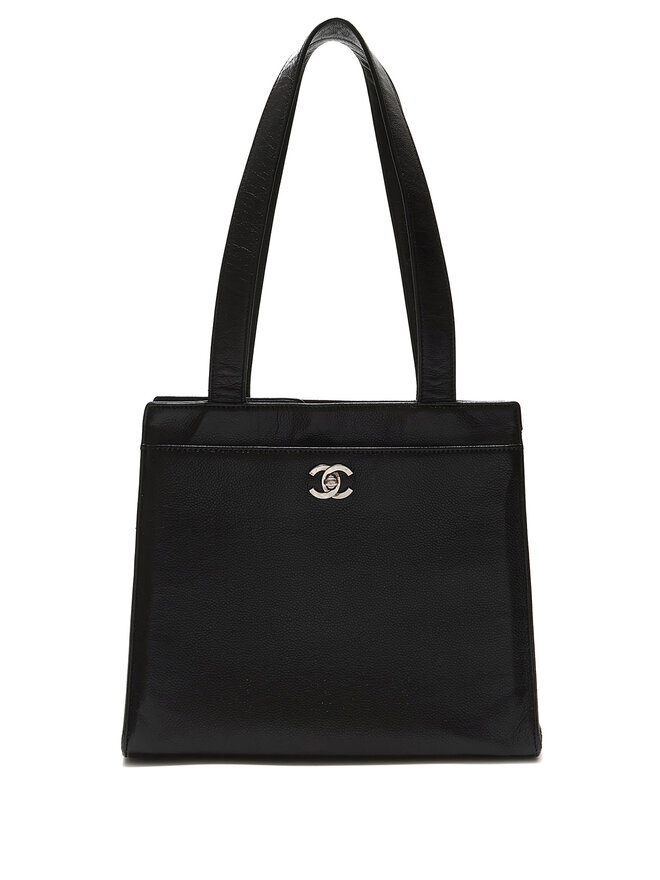 CHANEL Structured Black Leather Tote