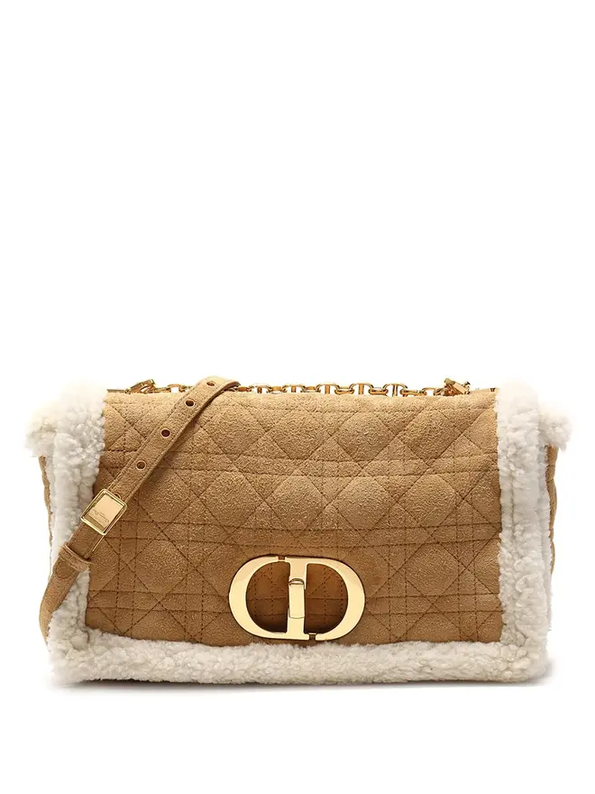 Christian Dior Large Caro Shearling Bag