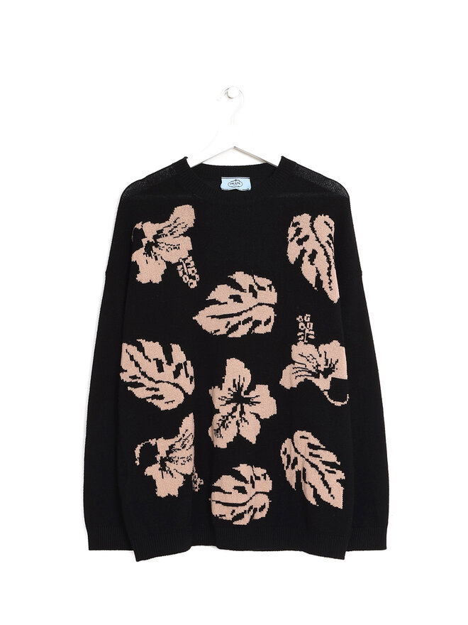 PRADA Pull en cachemire à motif floral