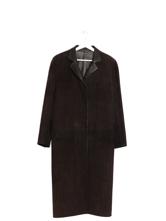 HERMÈS Brown Leather Coat