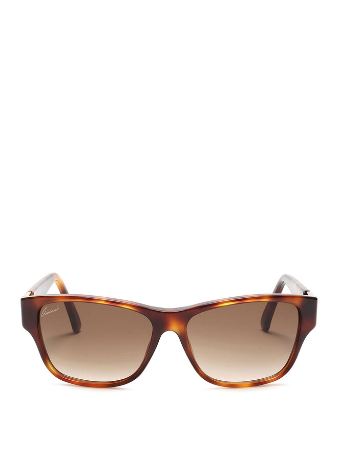 GUCCI Tortoiseshell Rectangular Sunglasses