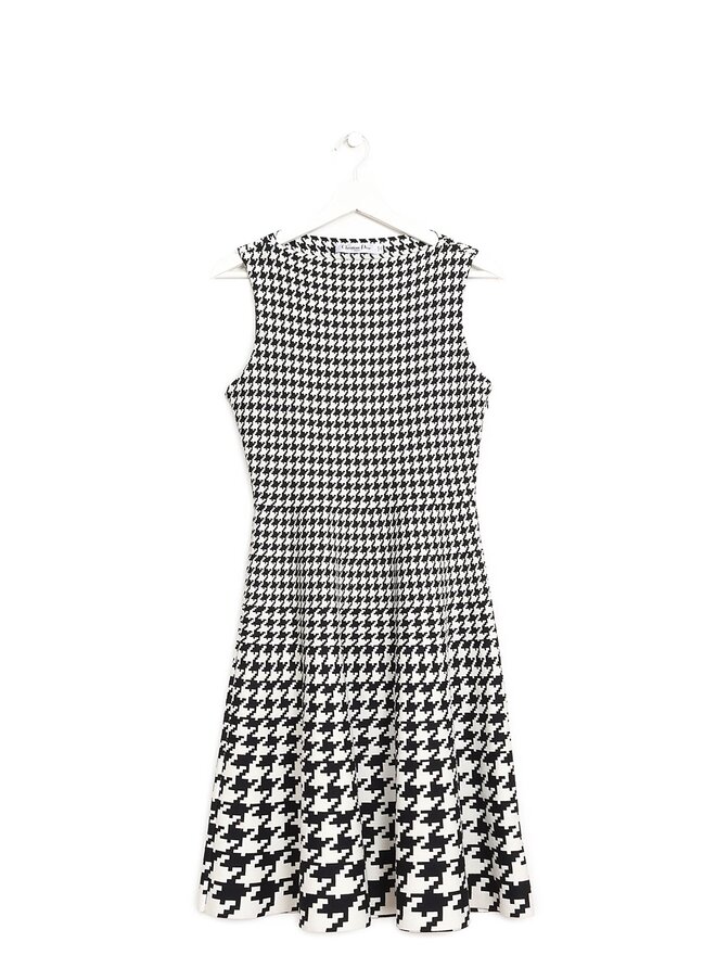 Christian Dior Robe sans manches à motif pied-de-poule
