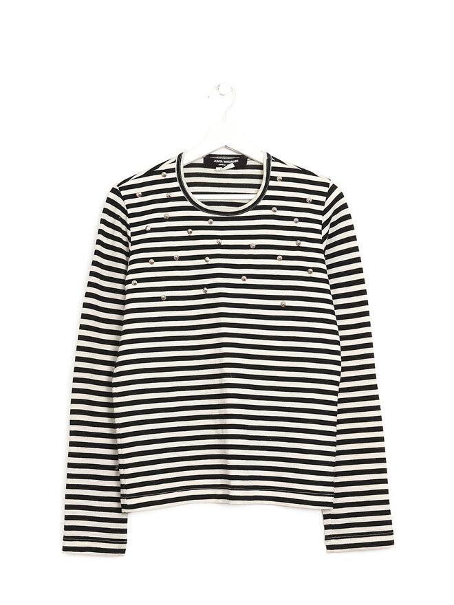 JUNYA WATANABE COMME des GARÇONS Haut en Laine Rayé avec Clous