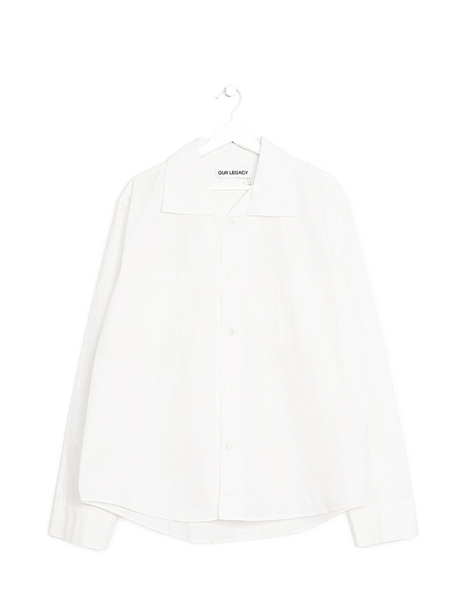OUR LEGACY Chemise en Popeline de Coton Blanche