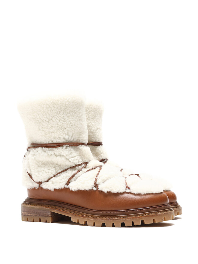 AQUAZZURA Shearling Lace-Up Boots