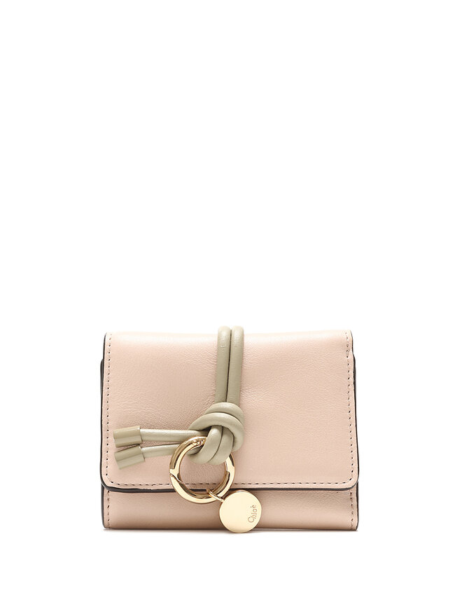 Chloé Mini Portefeuille en Cuir de Veau avec Nœud