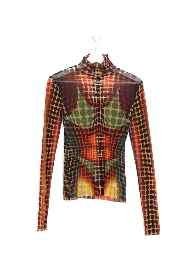 Jean Paul Gaultier T-shirt à manches longues en filet Trompe L'Oeil