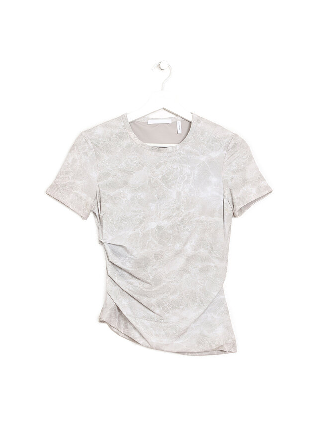 HELMUT LANG T-shirt à Motif Abstrait et Fronces