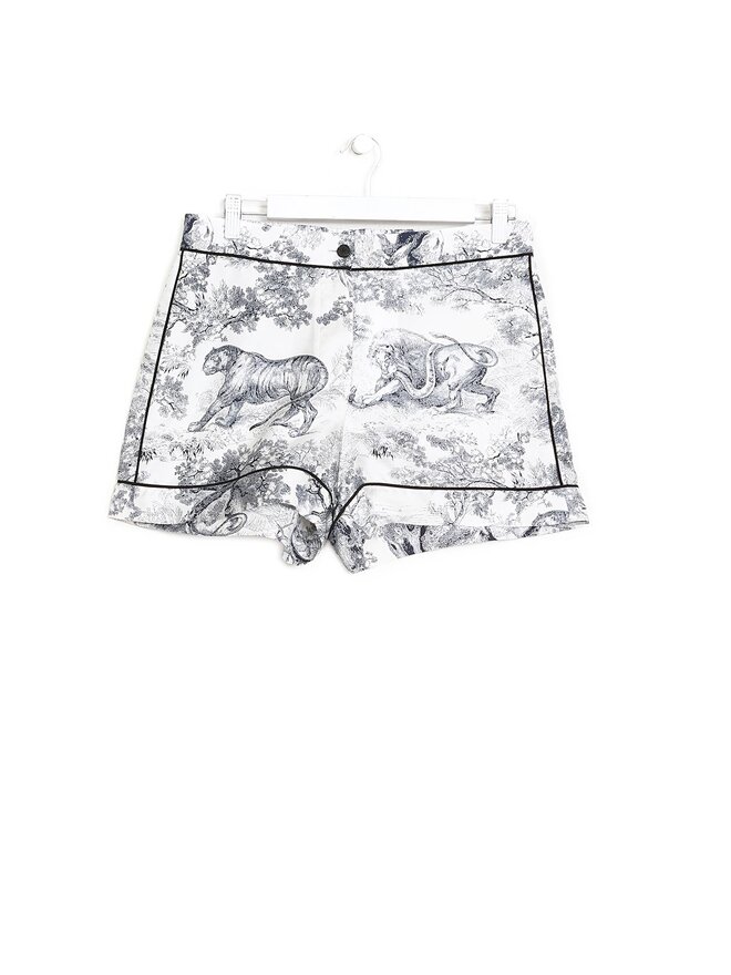 Christian Dior Animal Print Silk Shorts