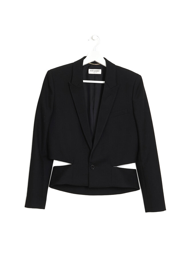 SAINT LAURENT Wool Notched Lapel Blazer