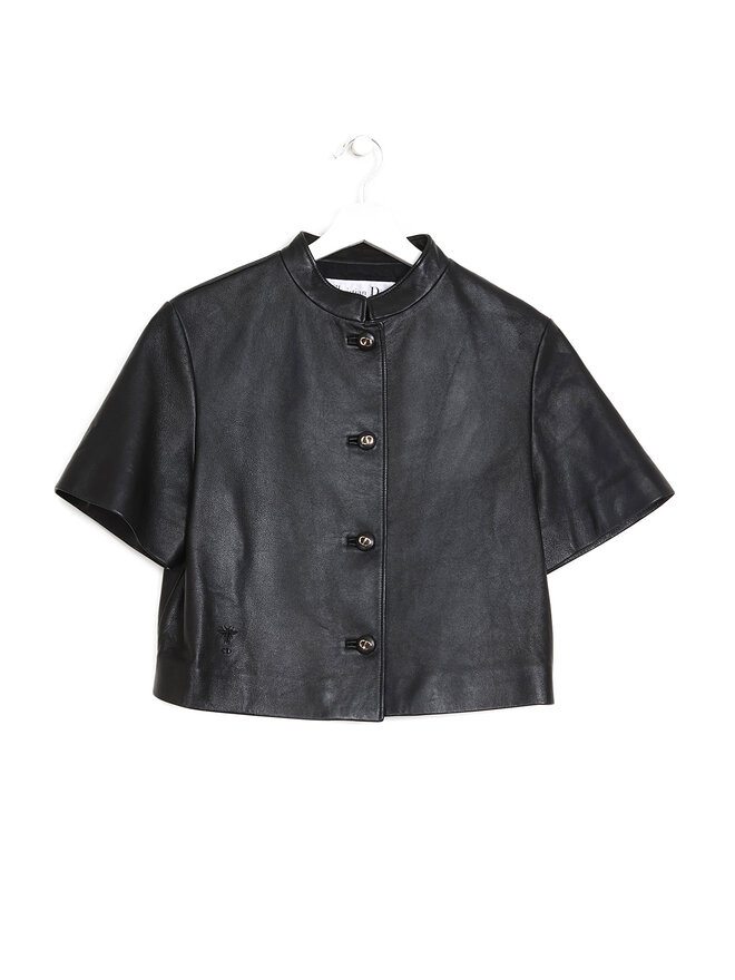 Christian Dior Short Sleeve Leather Blazer
