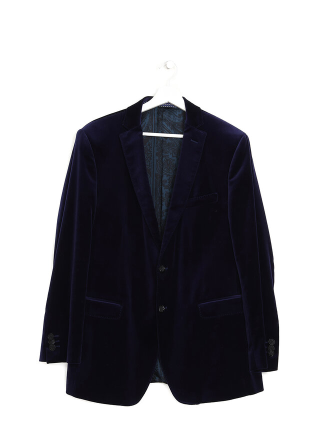 ETRO Navy Velour Blazer