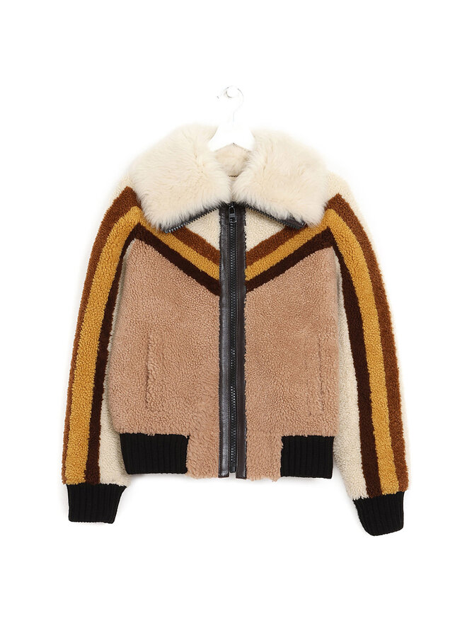 COACH Shearling High Collar Jacket