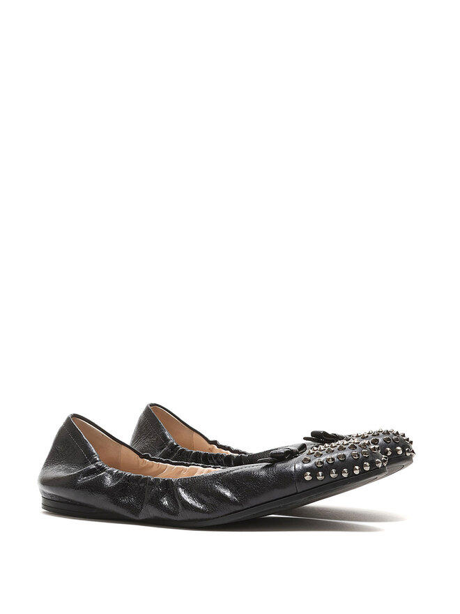 PRADA Studded Leather Ballet Flats