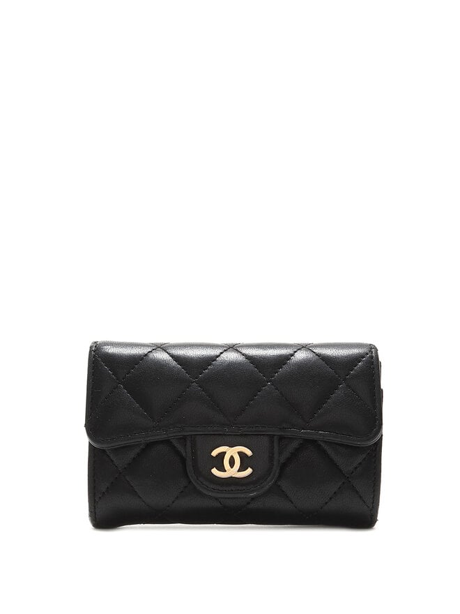 CHANEL Quilted Leather Card Holder