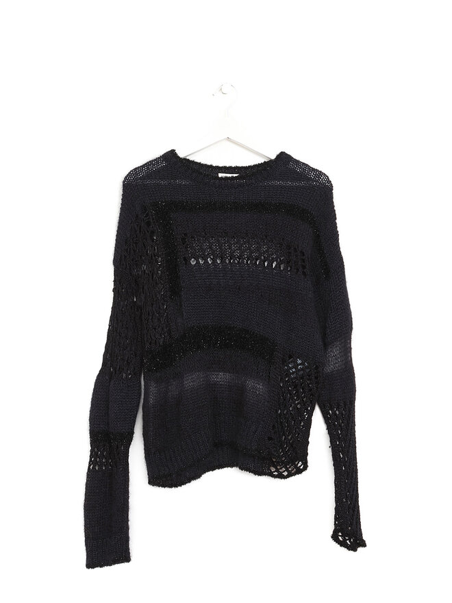 SAINT LAURENT Open-Knit Geometric Sweater