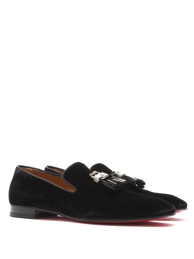 Christian Louboutin Rivalion Flat Velvet Tassel Loafers
