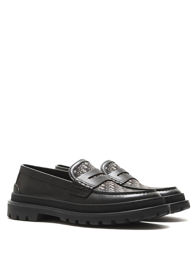 DIOR Leather Monogram Loafers