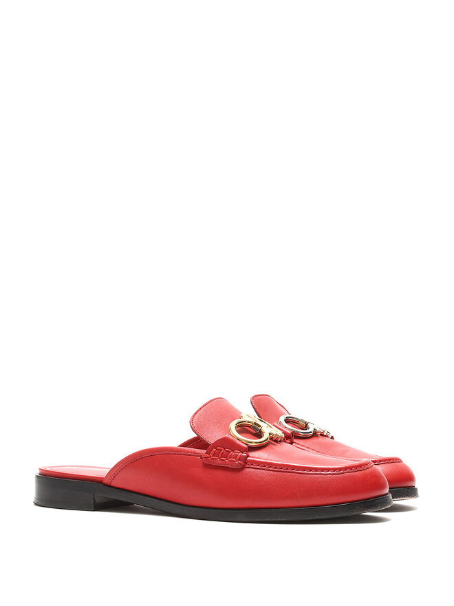Salvatore Ferragamo Gancini Rosso Moccasins