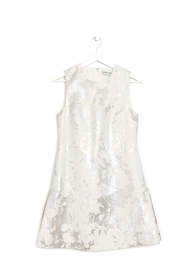 STINE GOYA Floral Metallic Sleeveless Dress