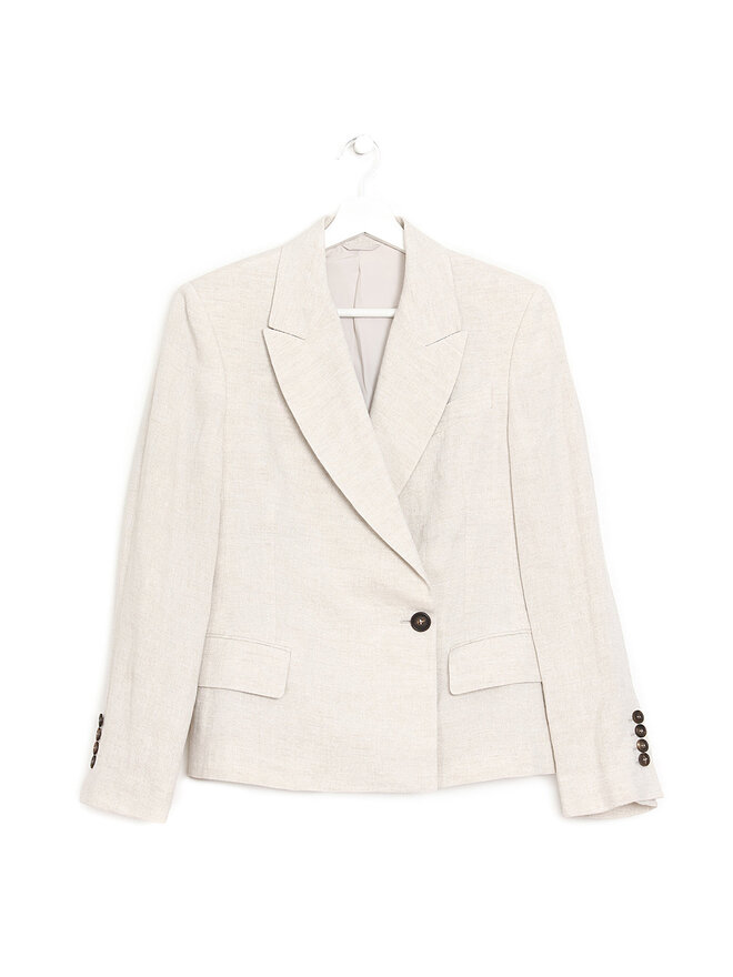 BRUNELLO CUCINELLI Linen-Blend Notched Lapel Blazer