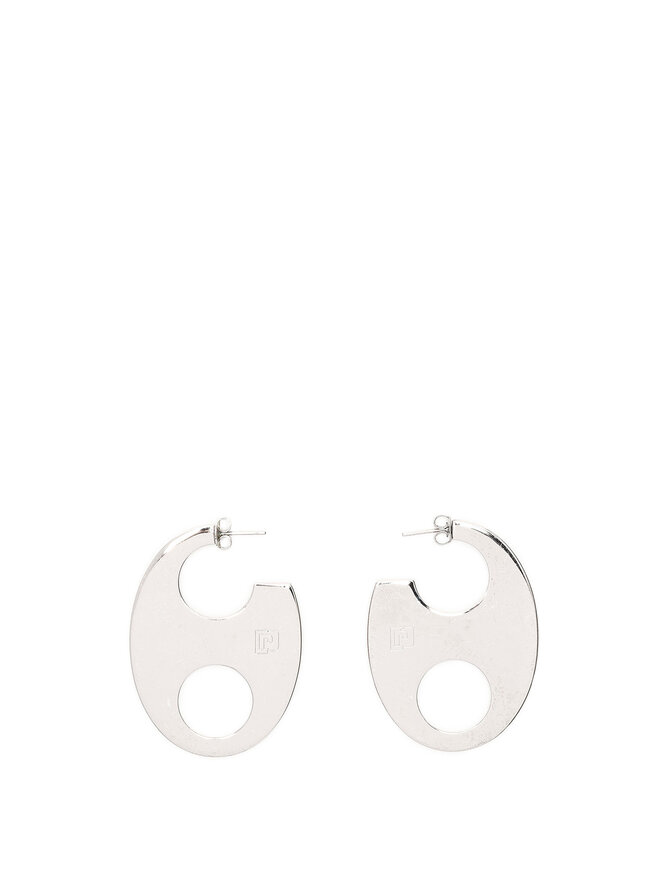 Paco Rabanne Silver-Tone Circular Earrings