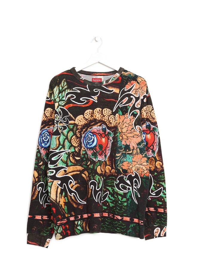 Supreme T-shirt graphique à manches longues en tricot gaufré