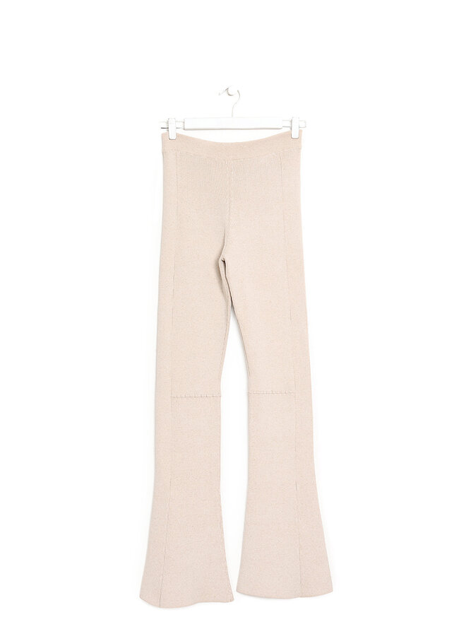 JACQUEMUS Beige Stretch Ribbed Knit Pants
