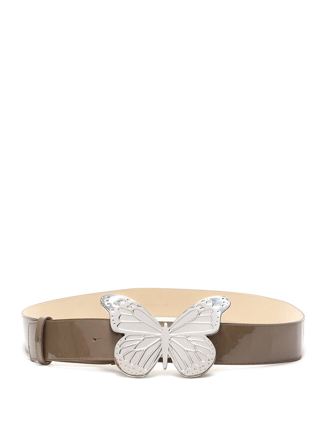 Blumarine Butterfly Buckle Patent Leather Belt