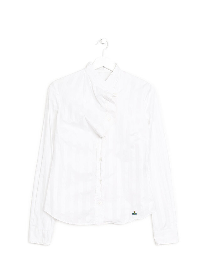 Vivienne Westwood RED LABEL High-Collar Striped White Shirt